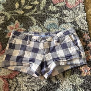 Hurley Blue and White Checkered Women Shorts